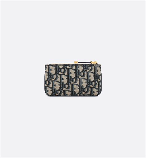 diortravel zipped key case blue dior oblique jacquard|Dior key case 2023.